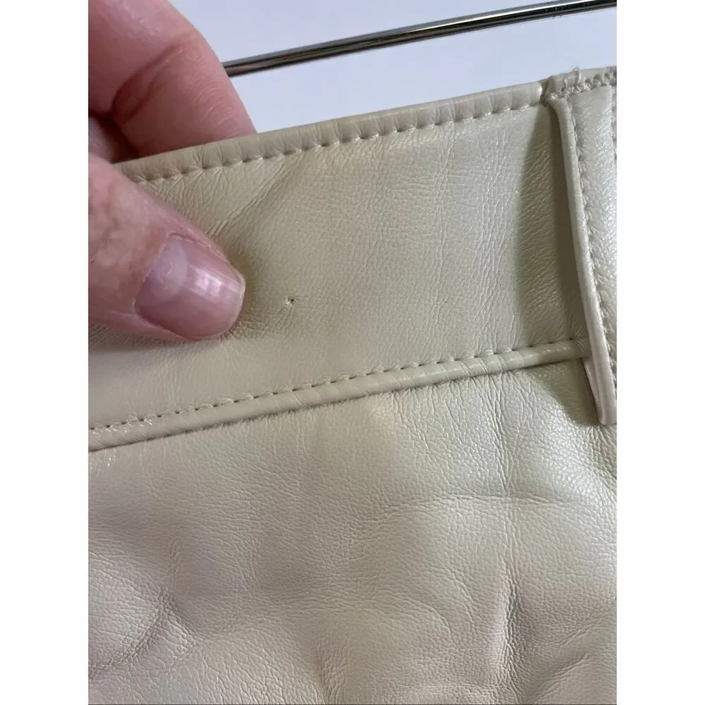 Maison D’Amélie NWT Ivory Faux Leather Pants Size 10